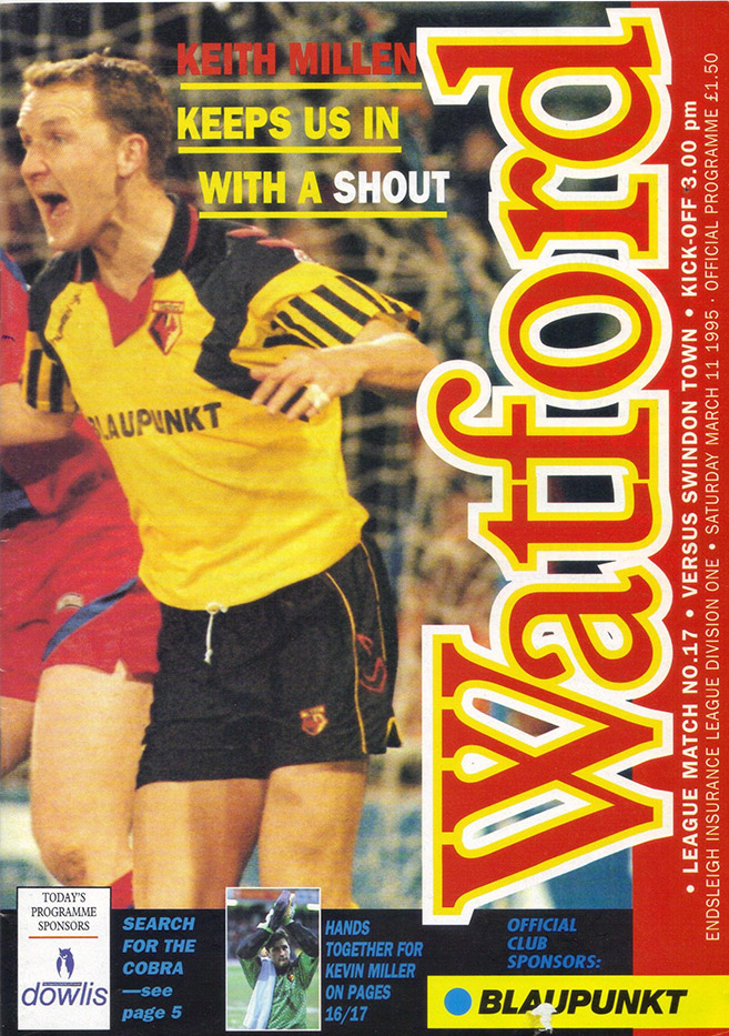 <b>Saturday, March 11, 1995</b><br />vs. Watford (Away)